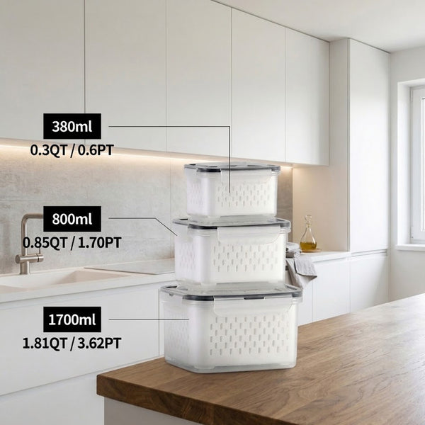 Transparent Stackable Food Containers | Airtight Set (3-7 Pieces) - 50% OFF + Free Shipping