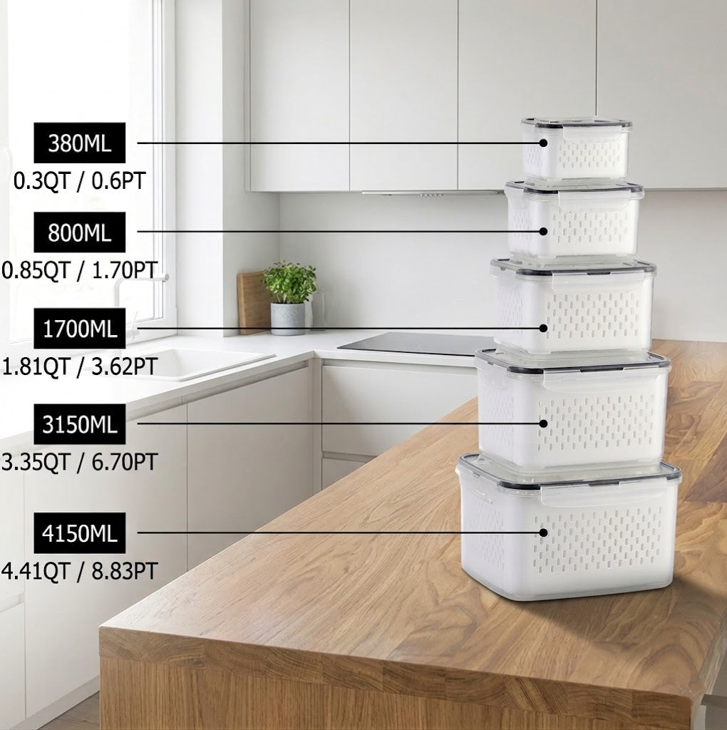 Transparent Stackable Food Containers | Airtight Set (3-7 Pieces) - 50% OFF + Free Shipping
