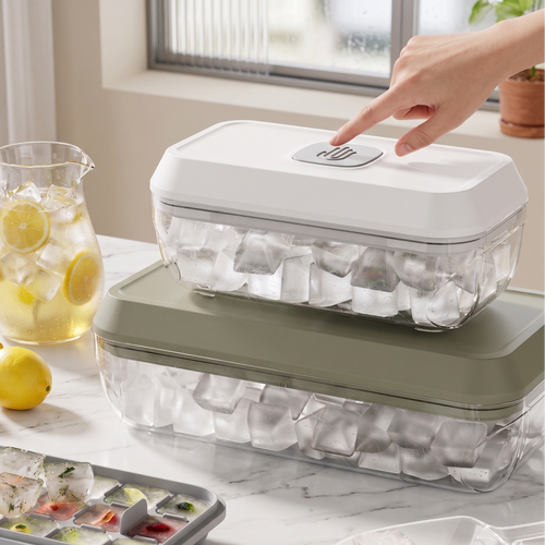 One-Click Ice Tray & Storage Box | Includes Free Ice Scoop - 50% OFF + Free Shipping