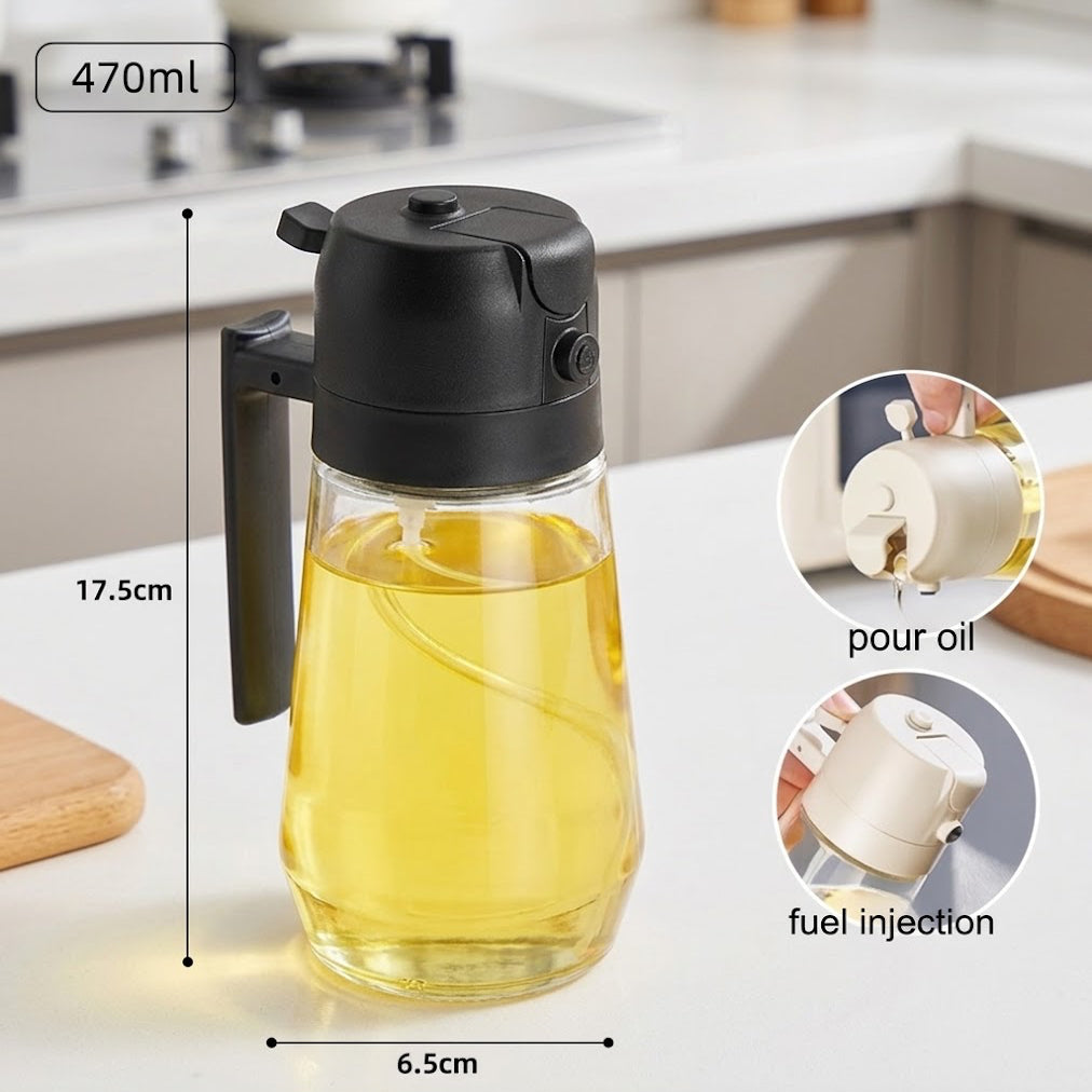 2-in-1 Glass Oil Sprayer & Pourer | Leak-Proof, BPA-Free - 50%o OFF + Free Shipping