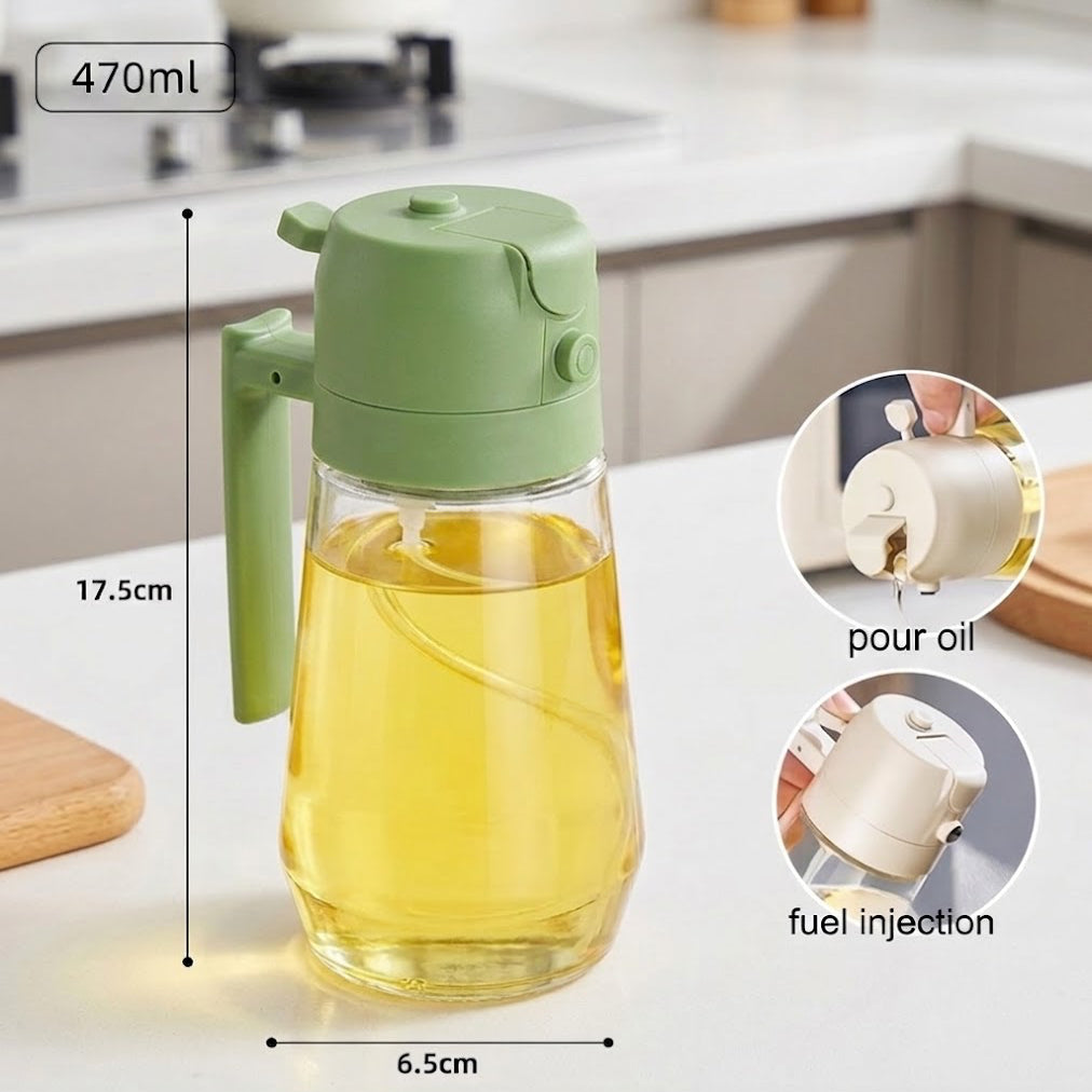2-in-1 Glass Oil Sprayer & Pourer | Leak-Proof, BPA-Free - 50%o OFF + Free Shipping