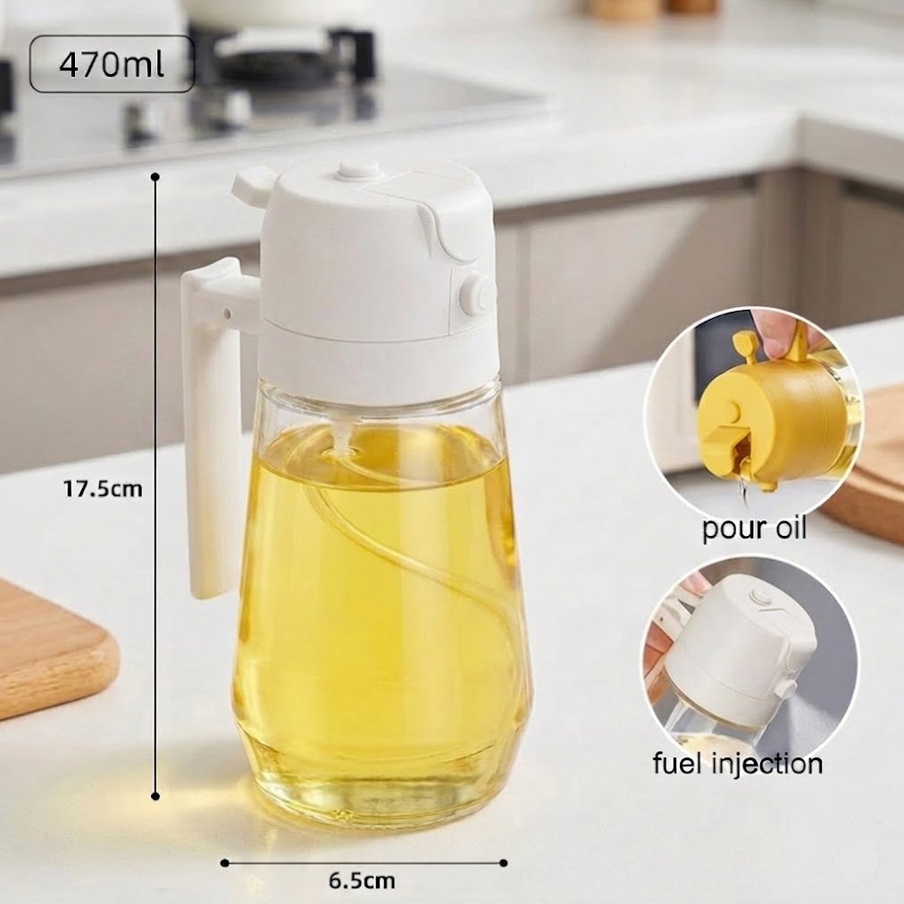 2-in-1 Glass Oil Sprayer & Pourer | Leak-Proof, BPA-Free - 50%o OFF + Free Shipping
